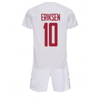Fotballdrakt Barn Danmark Christian Eriksen #10 Bortedraktsett VM 2022 Kortermet (+ Korte bukser)